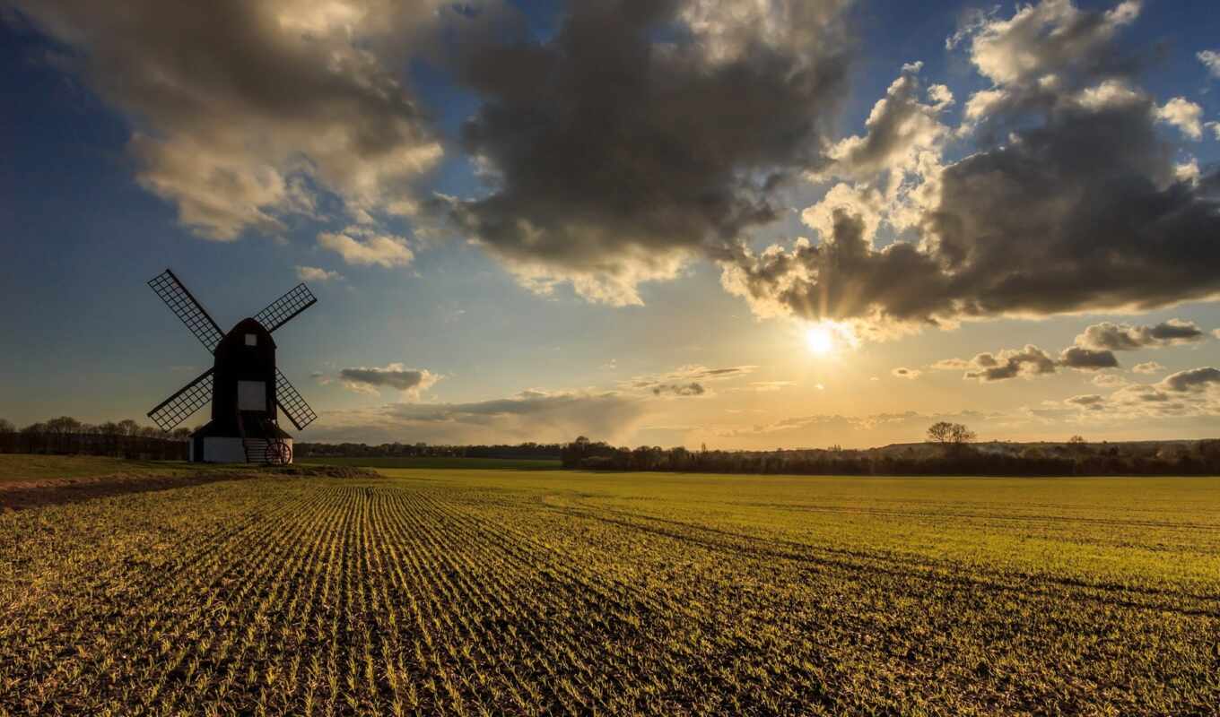 nature, sky, sunset, field, cloud, mill, weed, complain, pictures, mac