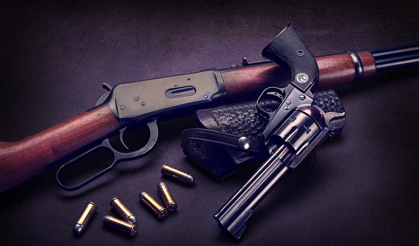 rifle, weapon, revolver