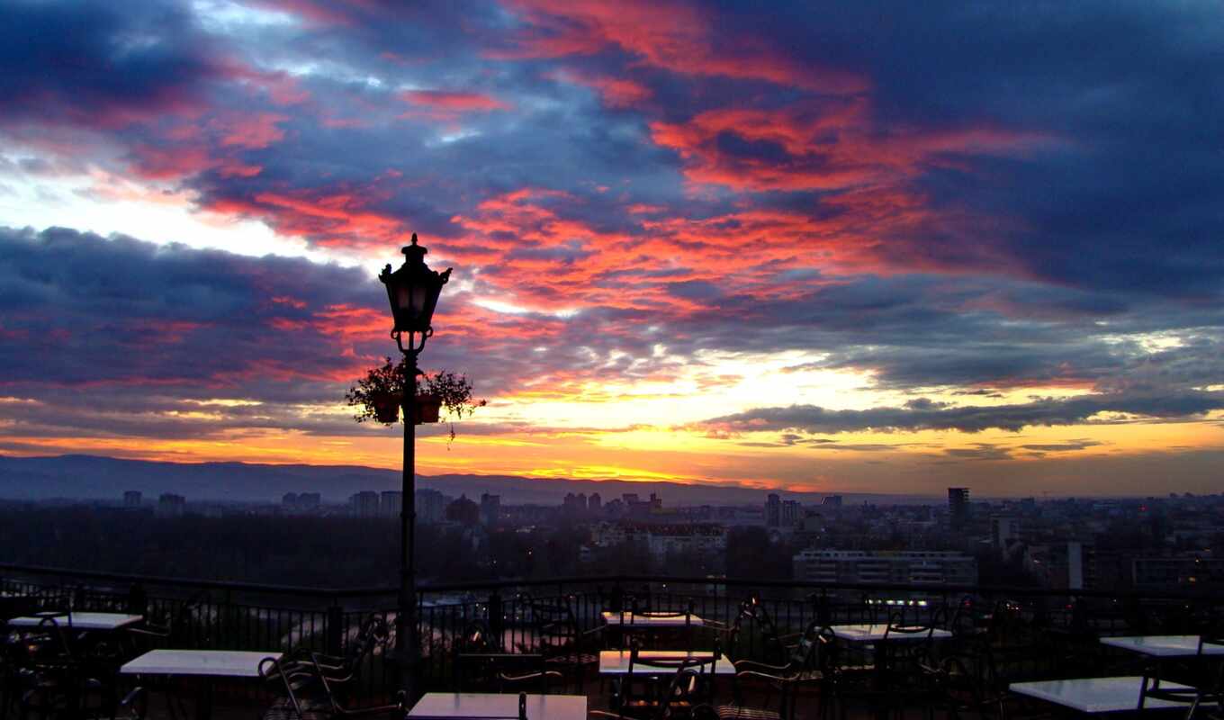 sky, sunset, city, cityscape, cloud, sad