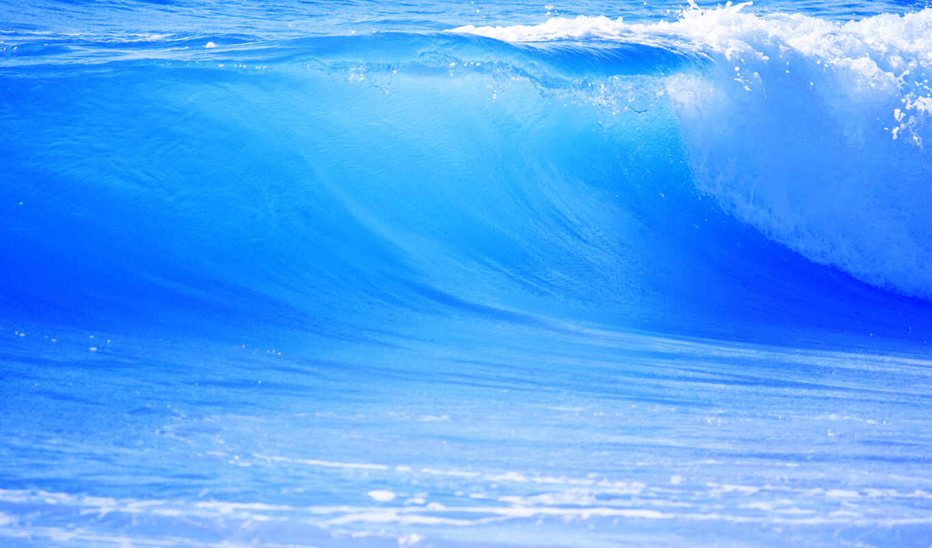 blue, море, ocean, волна, funart