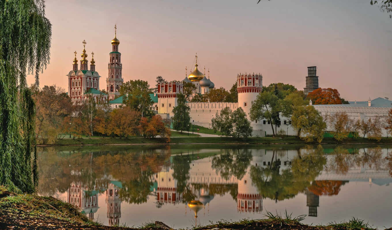 moscow, Russia, river, the monastery, Novodevichy