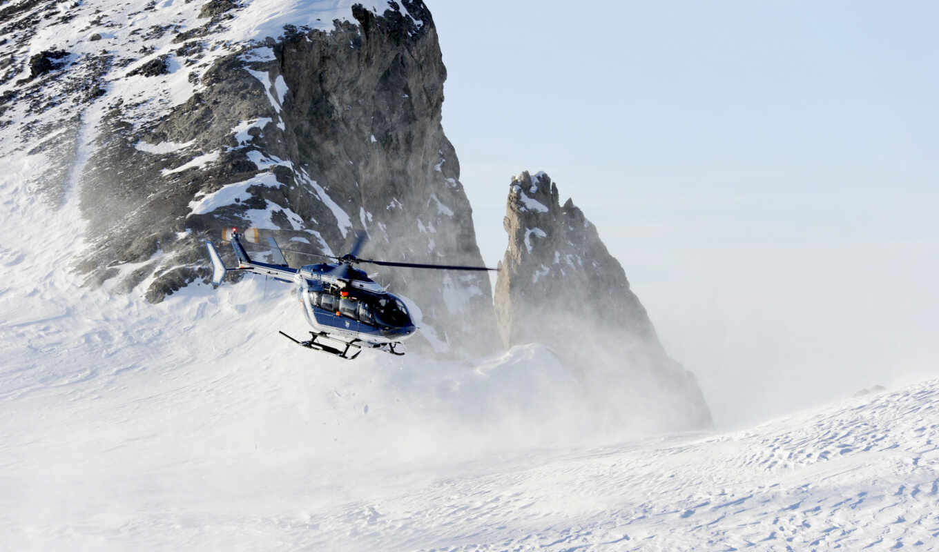 рисунки, eurocopter, авиация, снег, вертолет