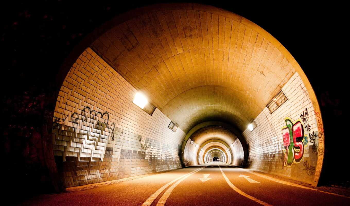 graffiti, туннель, стенах