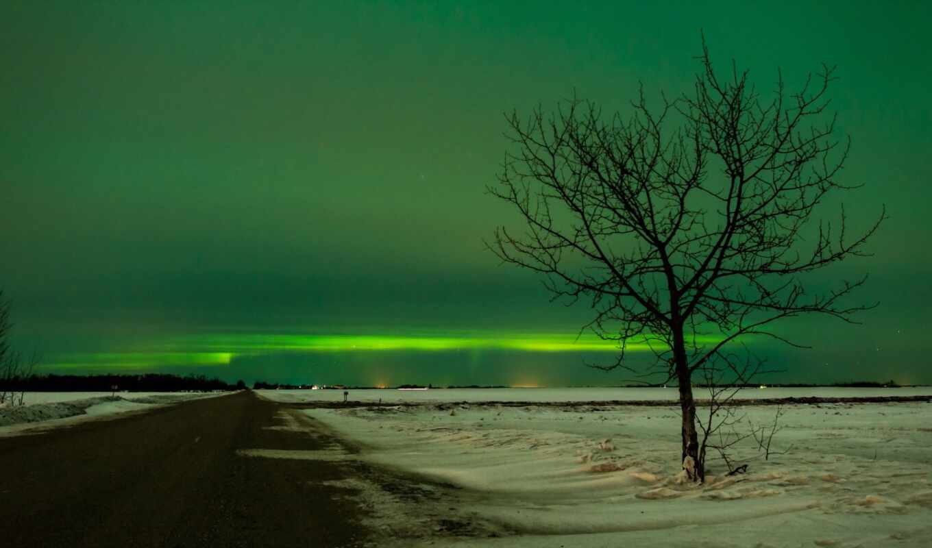 winter, landscape, lights, aurora, alaska, outdoors, northern, borealis, artic