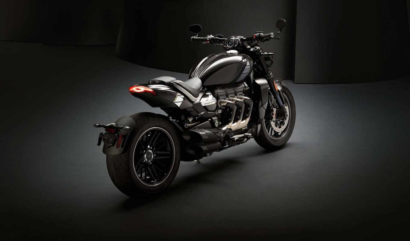black, мотоцикл, ра, биг, модель, который, engine, rocket, триумф