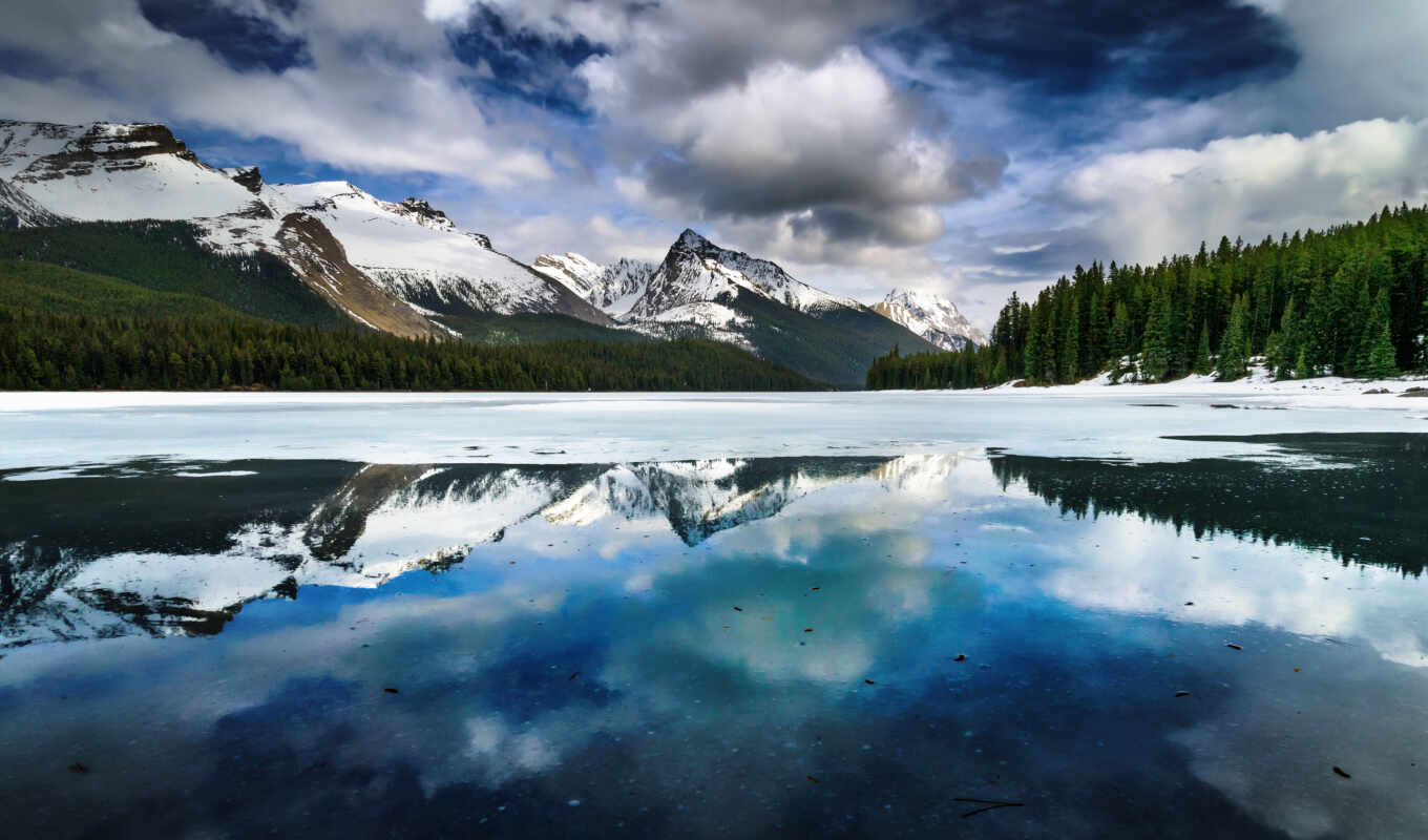 озеро, природа, mac, гора, канада, альберта, park, national, china