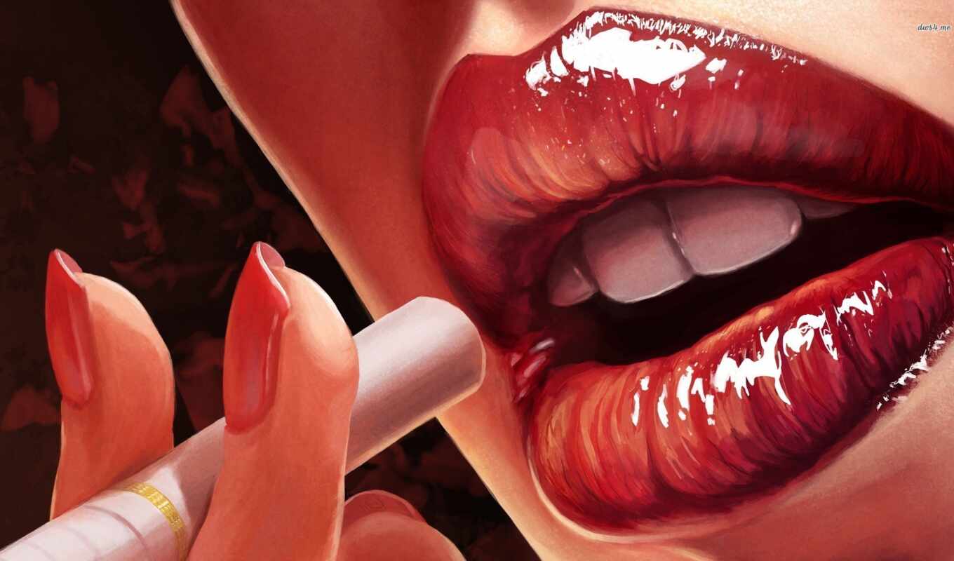 girl, teeth, woman, plum, lipstick, lip, cuadro