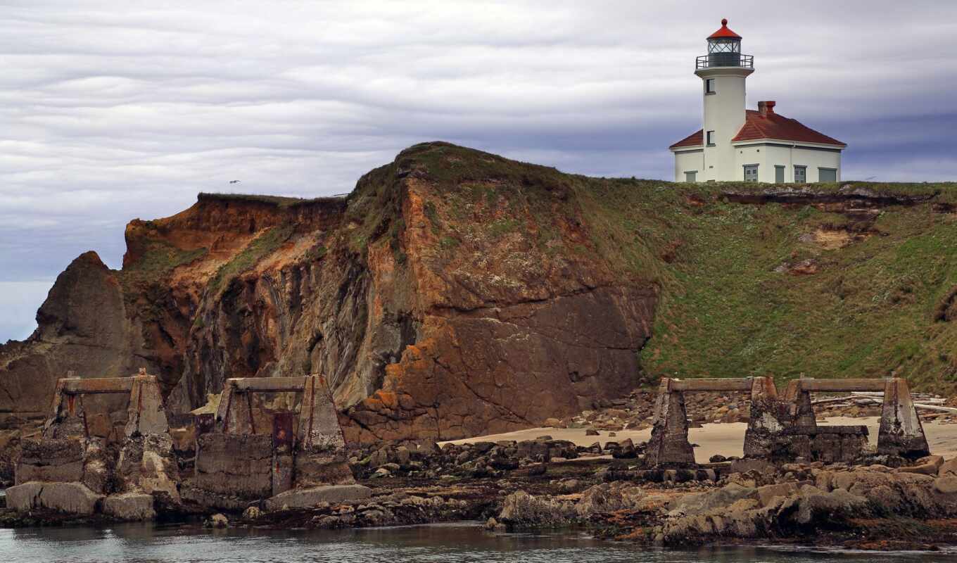 lighthouse, usa, coast, oregon, state, cape, arago