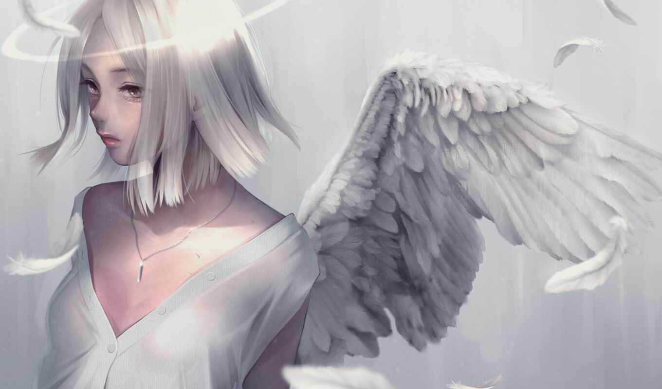 art, девушка, digital, anime, fantastic, angel, fantasy, artwork, ангела, крыло