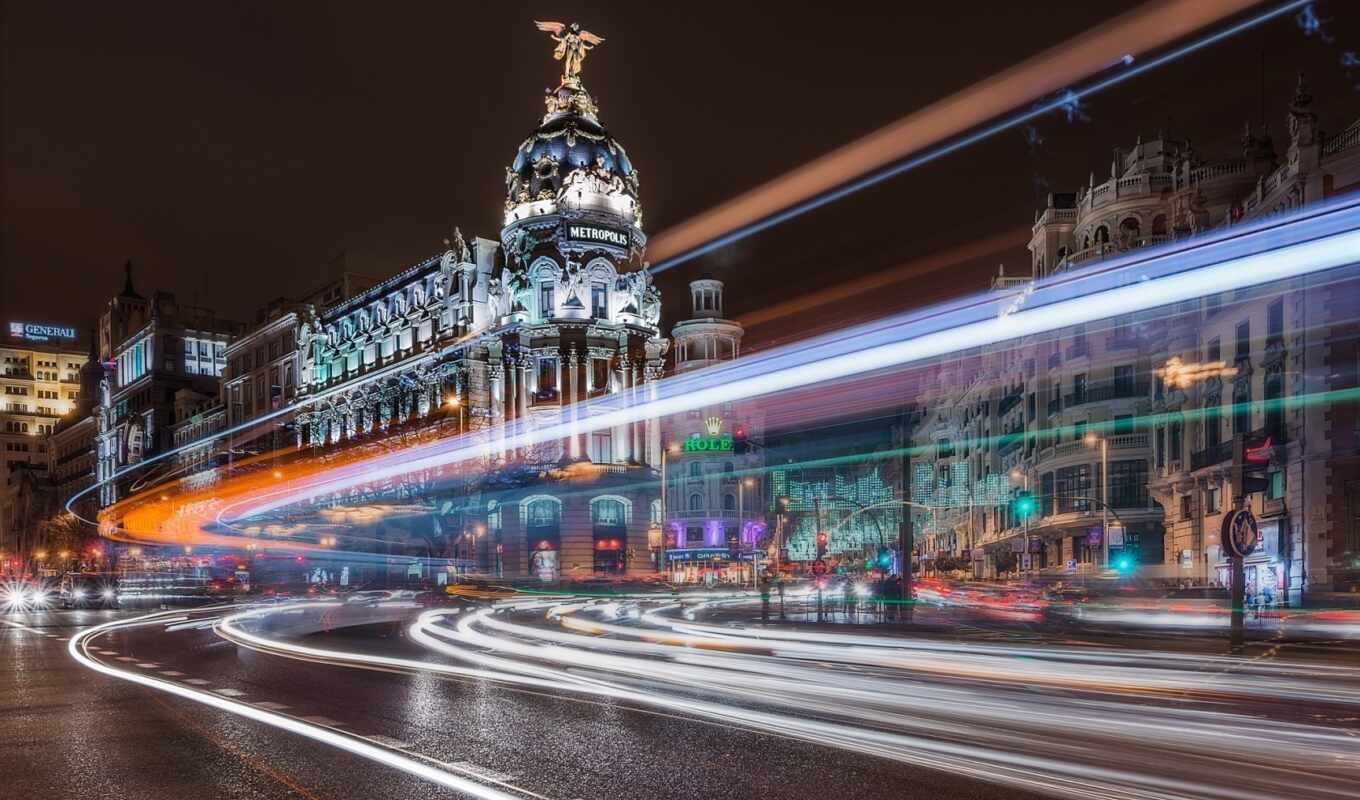 you, city, road, night, building, Spain, fast, excerpt, madrid