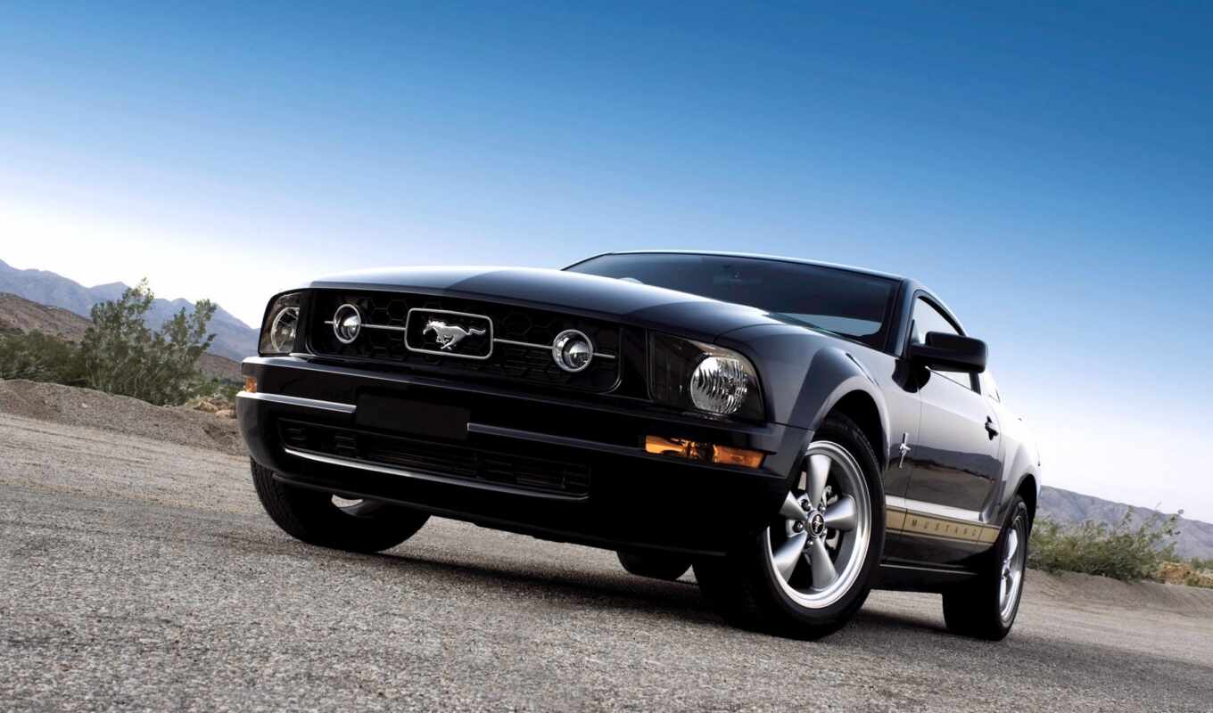 black, ford, mustang