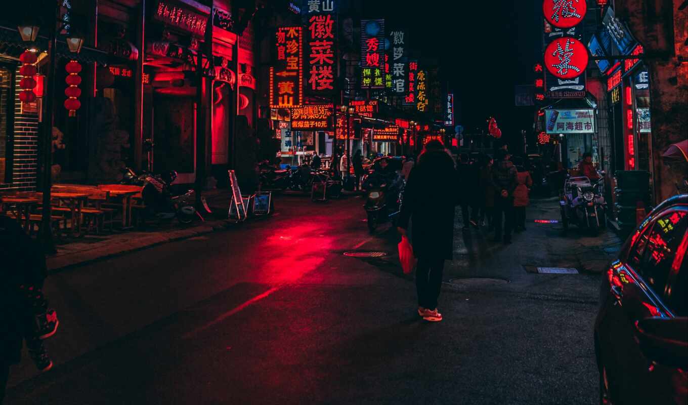город, ночь, улица, dark, освещение, дорогой, neon, подсветка, китаянка, signboard, previe