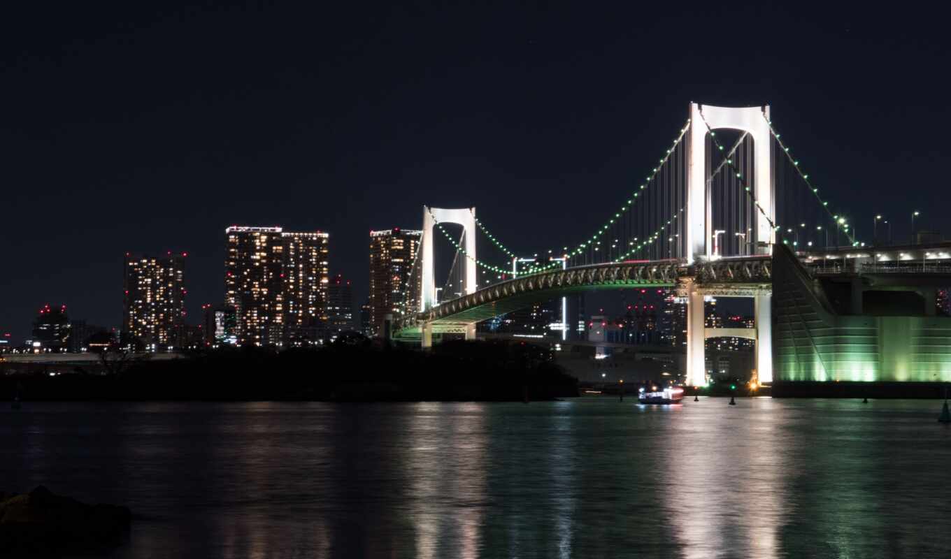 радуга, мост, tokyo, япония