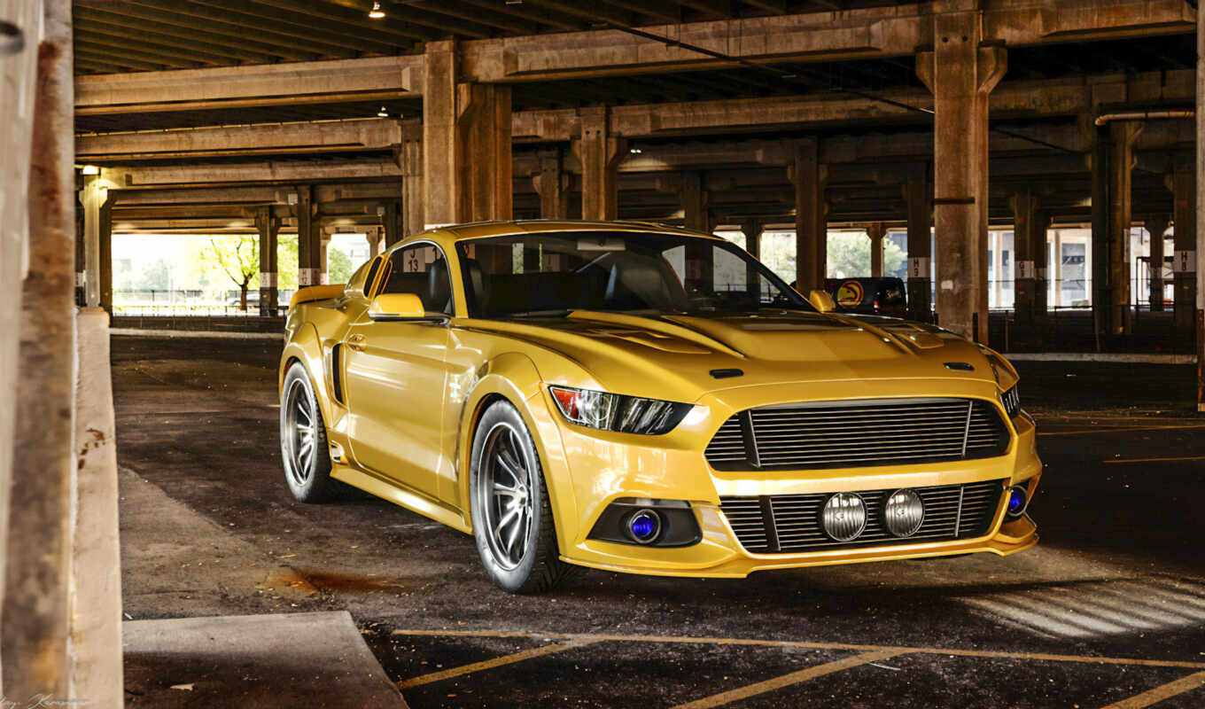 ford, mustang, yellow