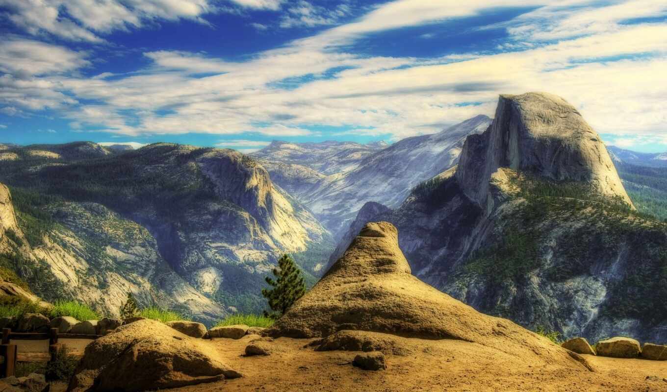 природа, desktop, гора, california, castle, park, national, yosemite
