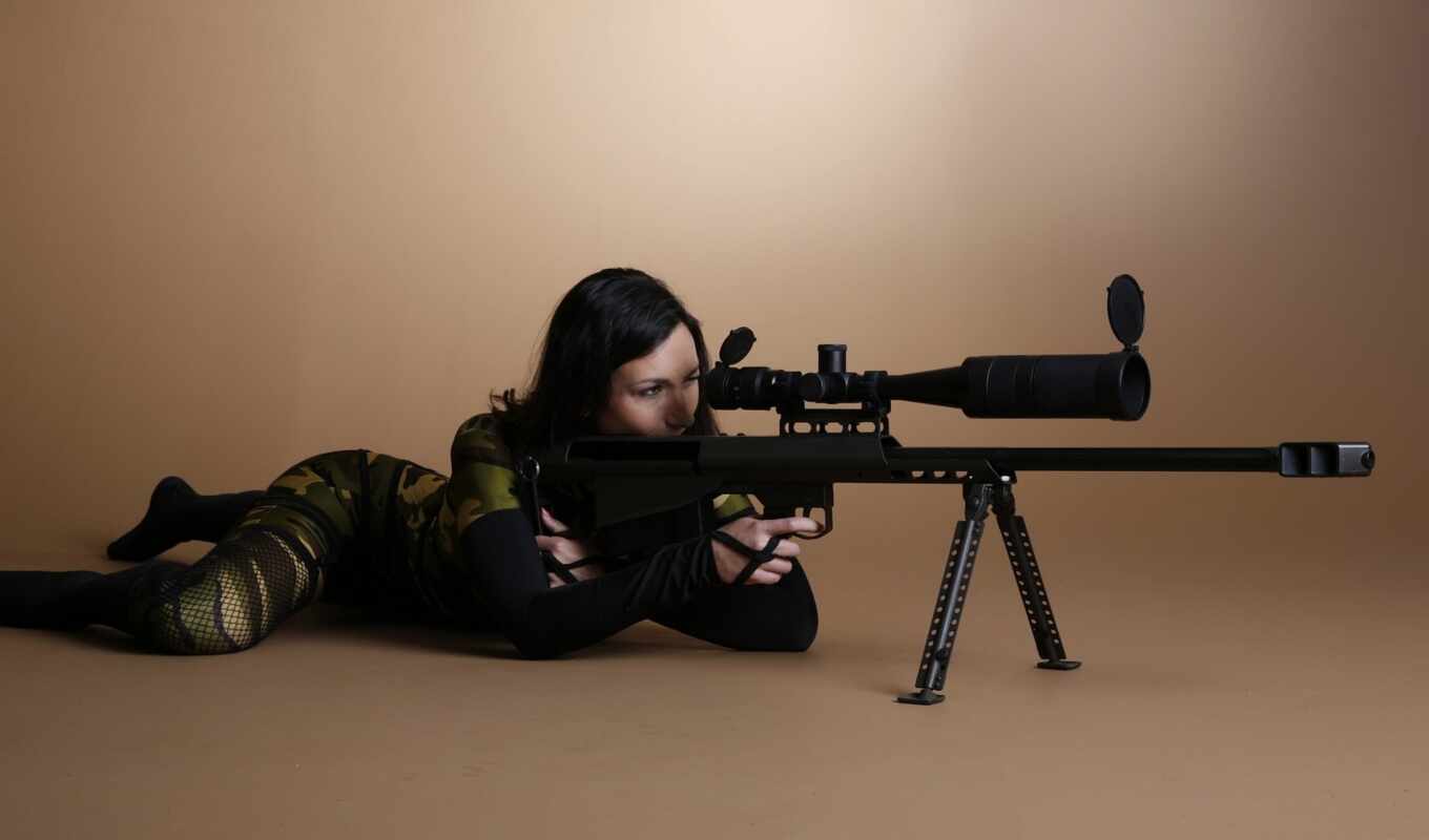 girl, sniper, rifle, sniper