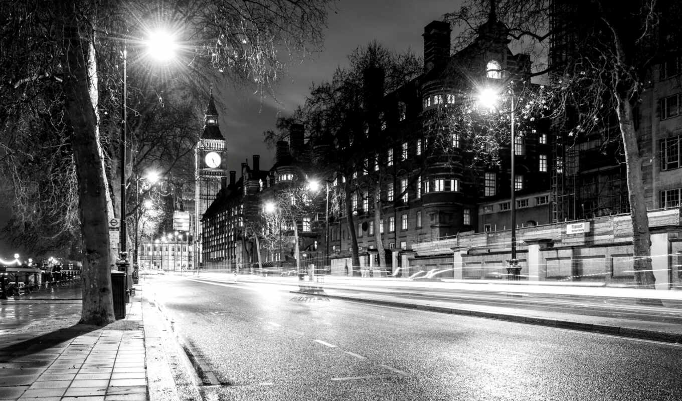 black, black, white, architecture, Great Britain, white, England, london