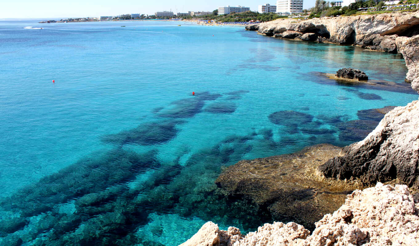 blue, sea, one, coast, mediterranean, azure, questionnaire, Cyprus