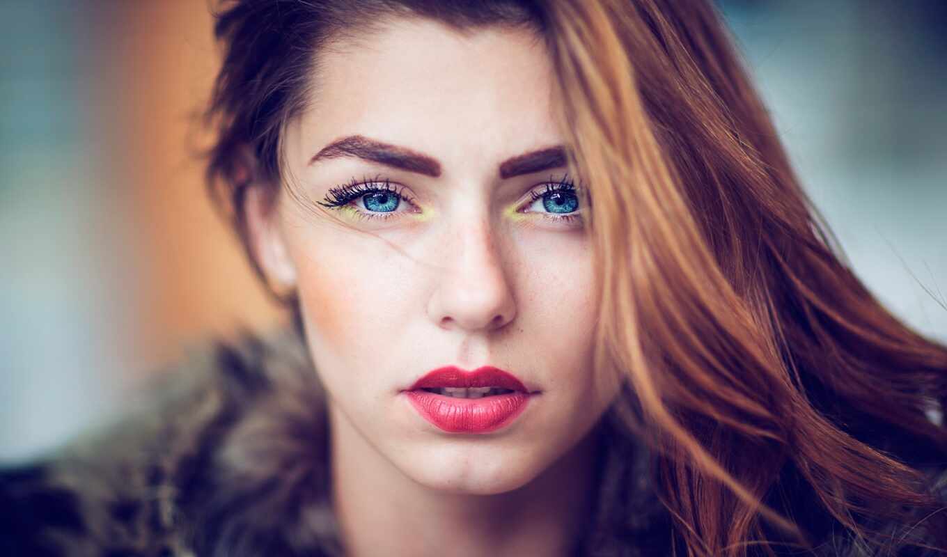 blue, girl, woman, eye, hair, model, long, portrait, brown, lipstick