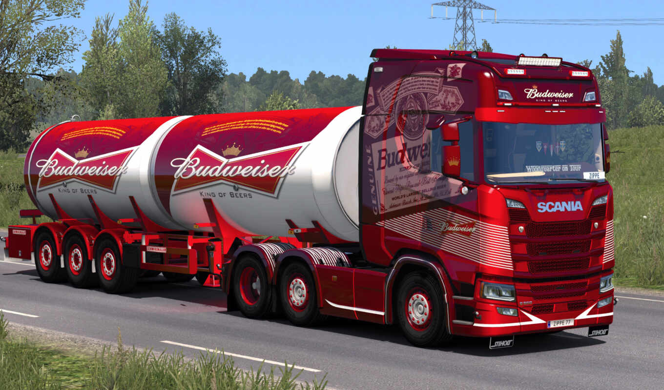 game, road, and, truck, neon, euro, simulator, budweiser, scania, setra