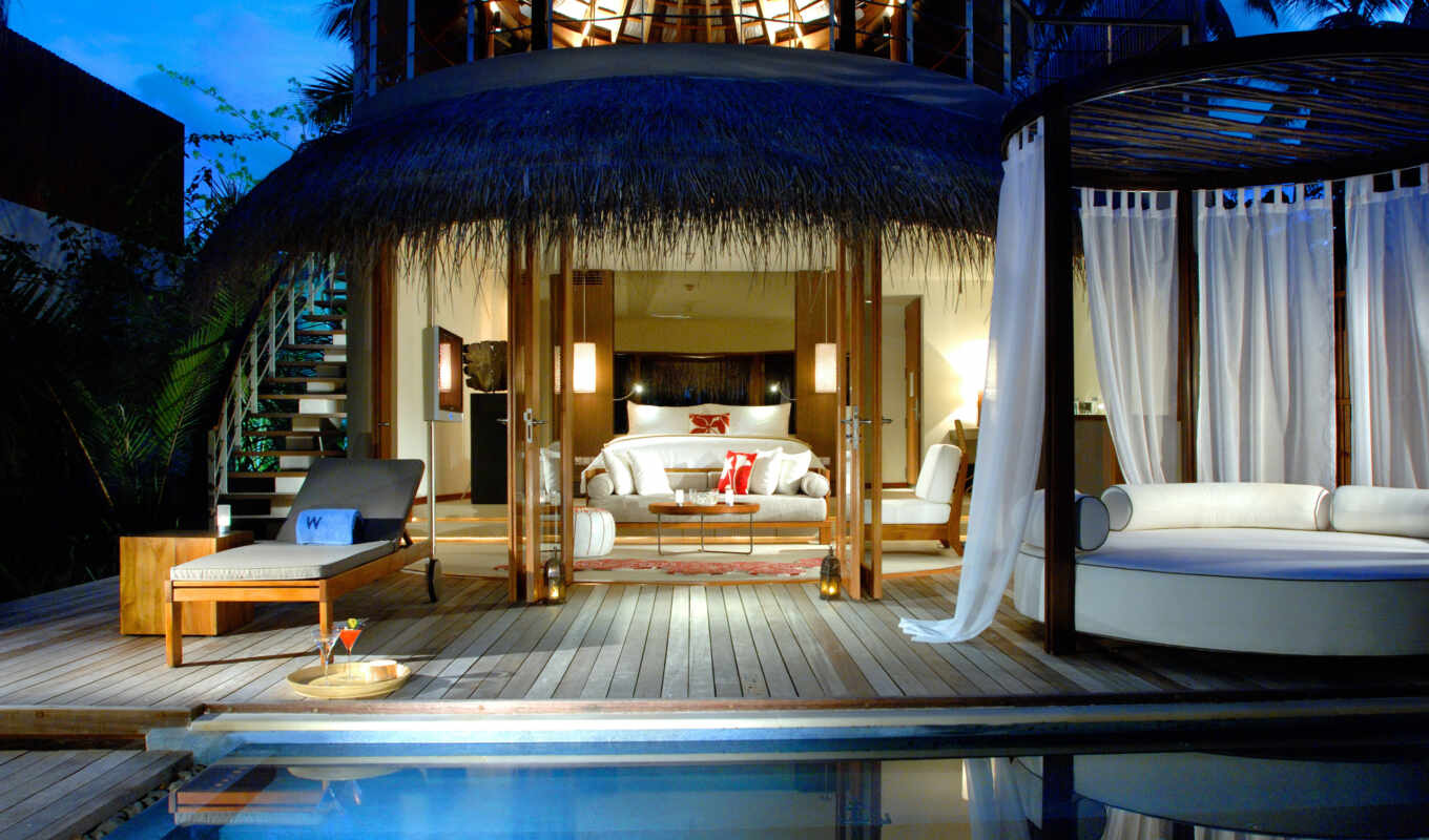 hotel, бассейн, maldives, бунгало