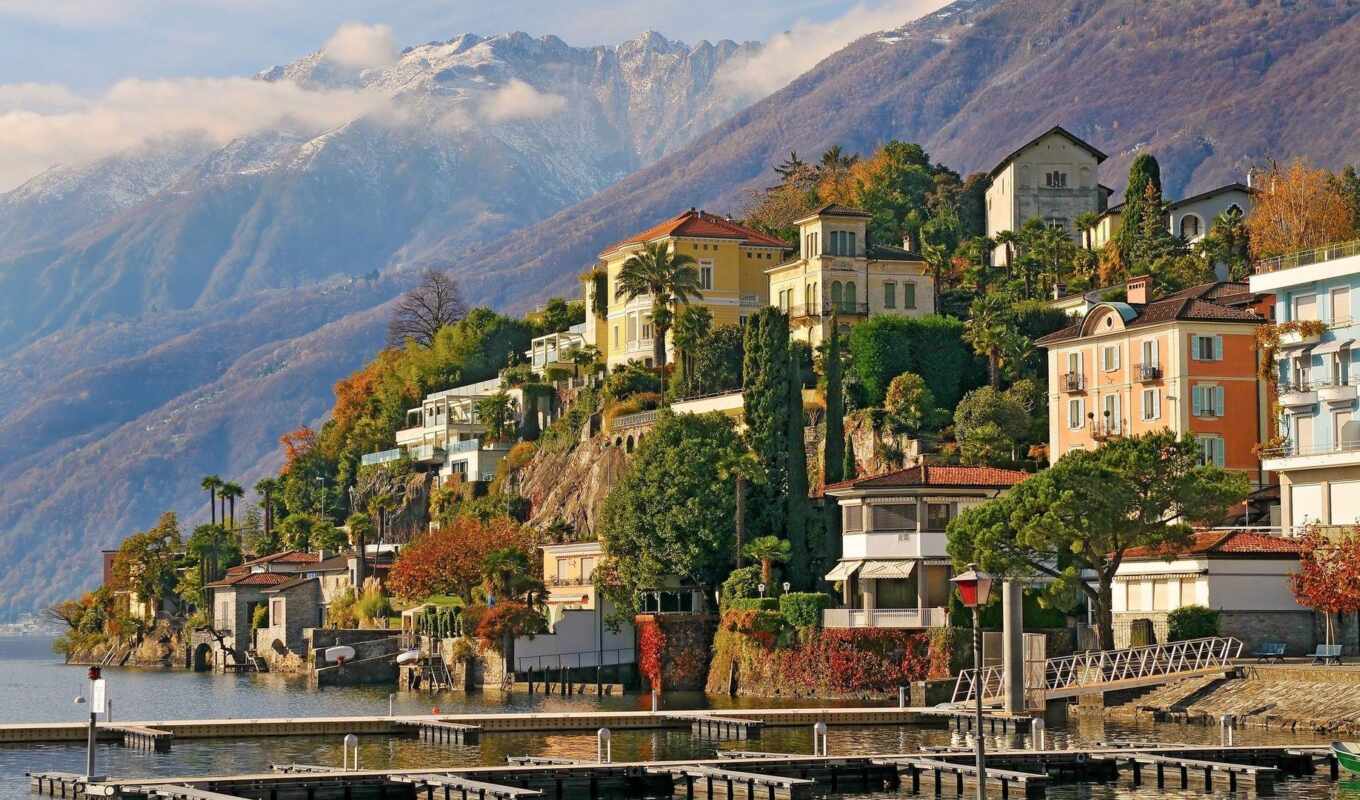 house, mountain, building, swiss, Switzerland, ascona, Ticino region, askon
