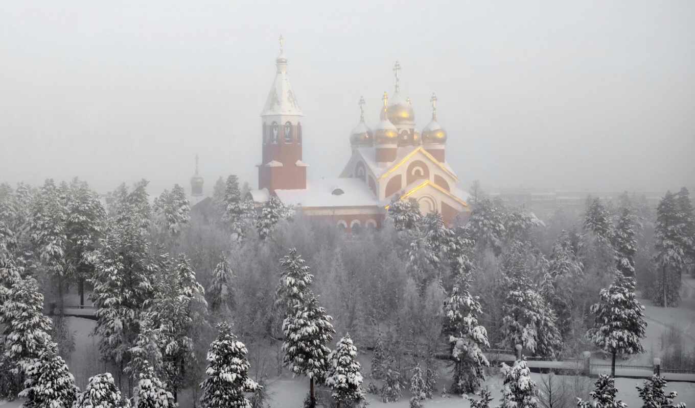 winter, храм, boreal