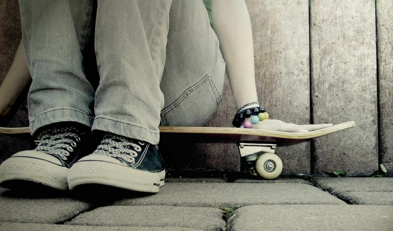 девушка, sit, skateboard, krossovka