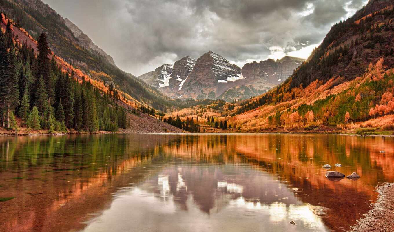 озеро, гора, осень, krot, канунланша