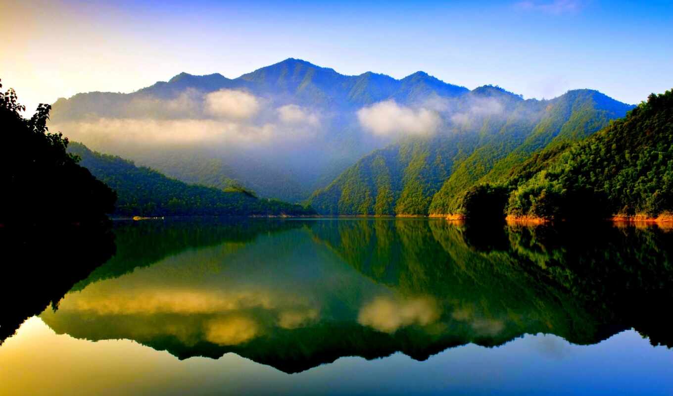 озеро, природа, more, взгляд, see, mountains, безмятежность, рай, спокойствие