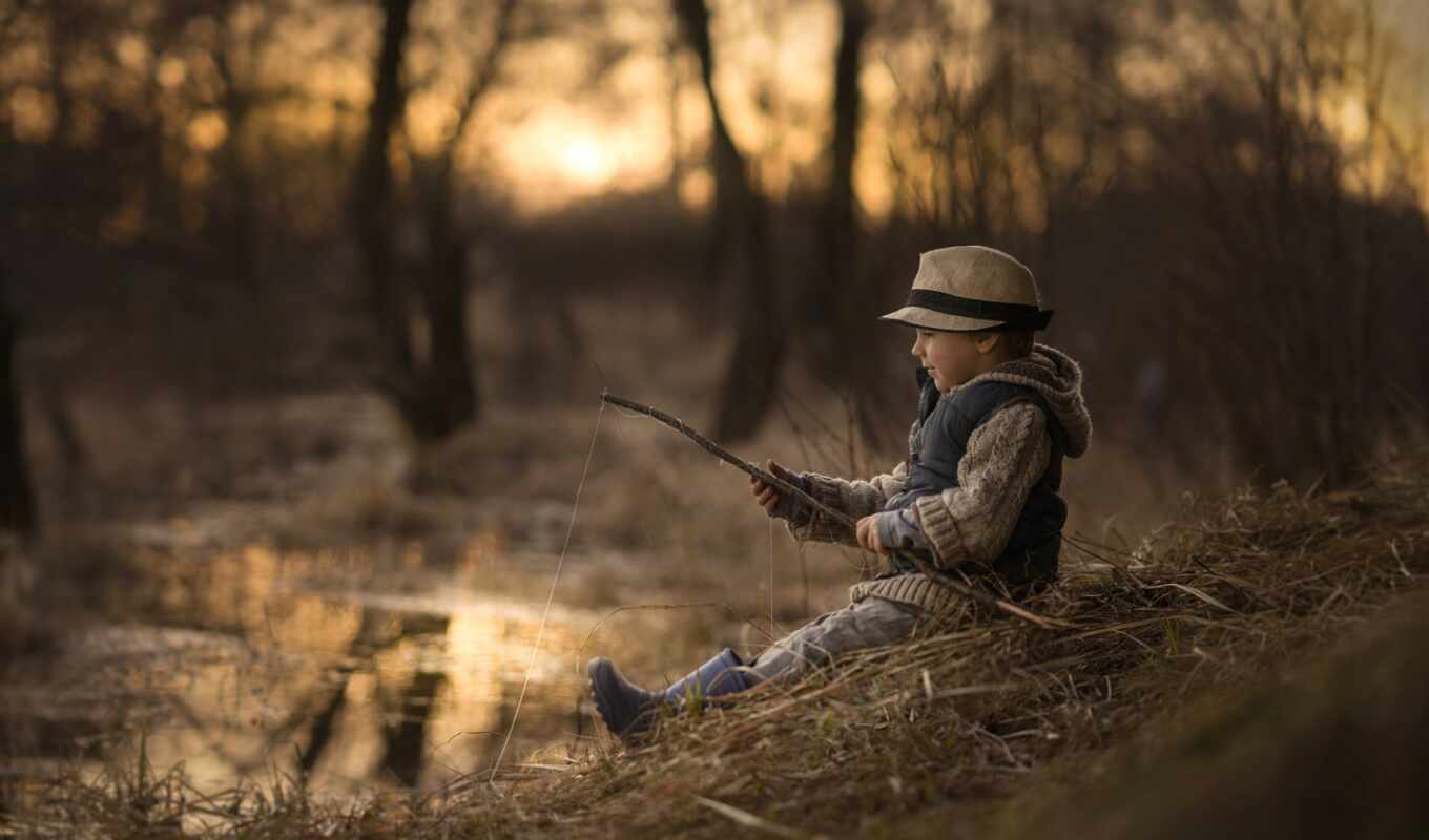 girl, sunset, sniper, field, mood, river, fishing, boy, after, navigation