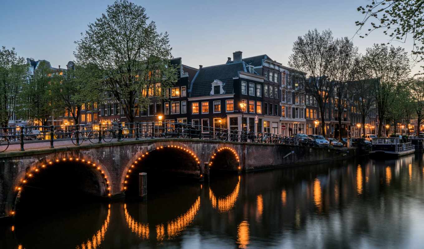 mobile, house, картинка, город, канал, мост, building, amsterdam, река, permission