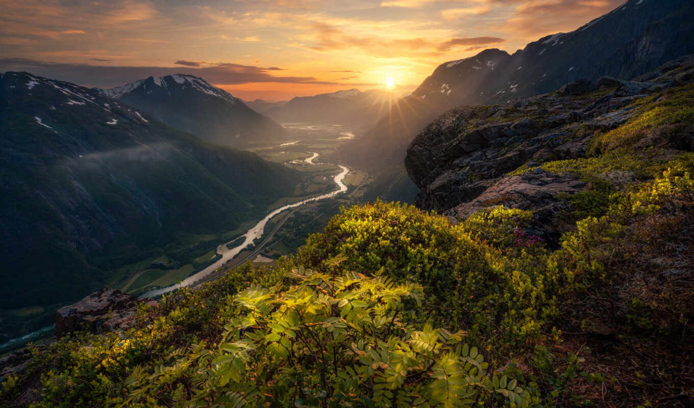 природа, гора, landscape, река, норвегия, долина, панорама, id, romsdalen, литлфьелл