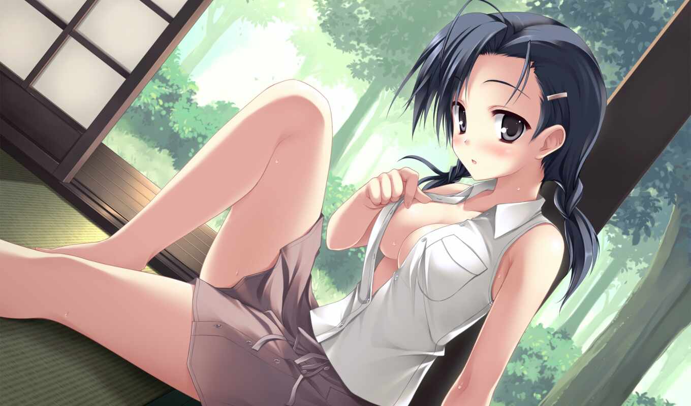 picture, anime, forest, breast, xentai, schoolgirl