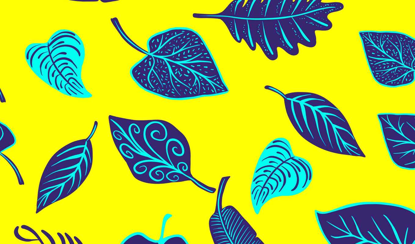 art, blue, текстура, pattern, purple, yellow, illustration, leaf, shape