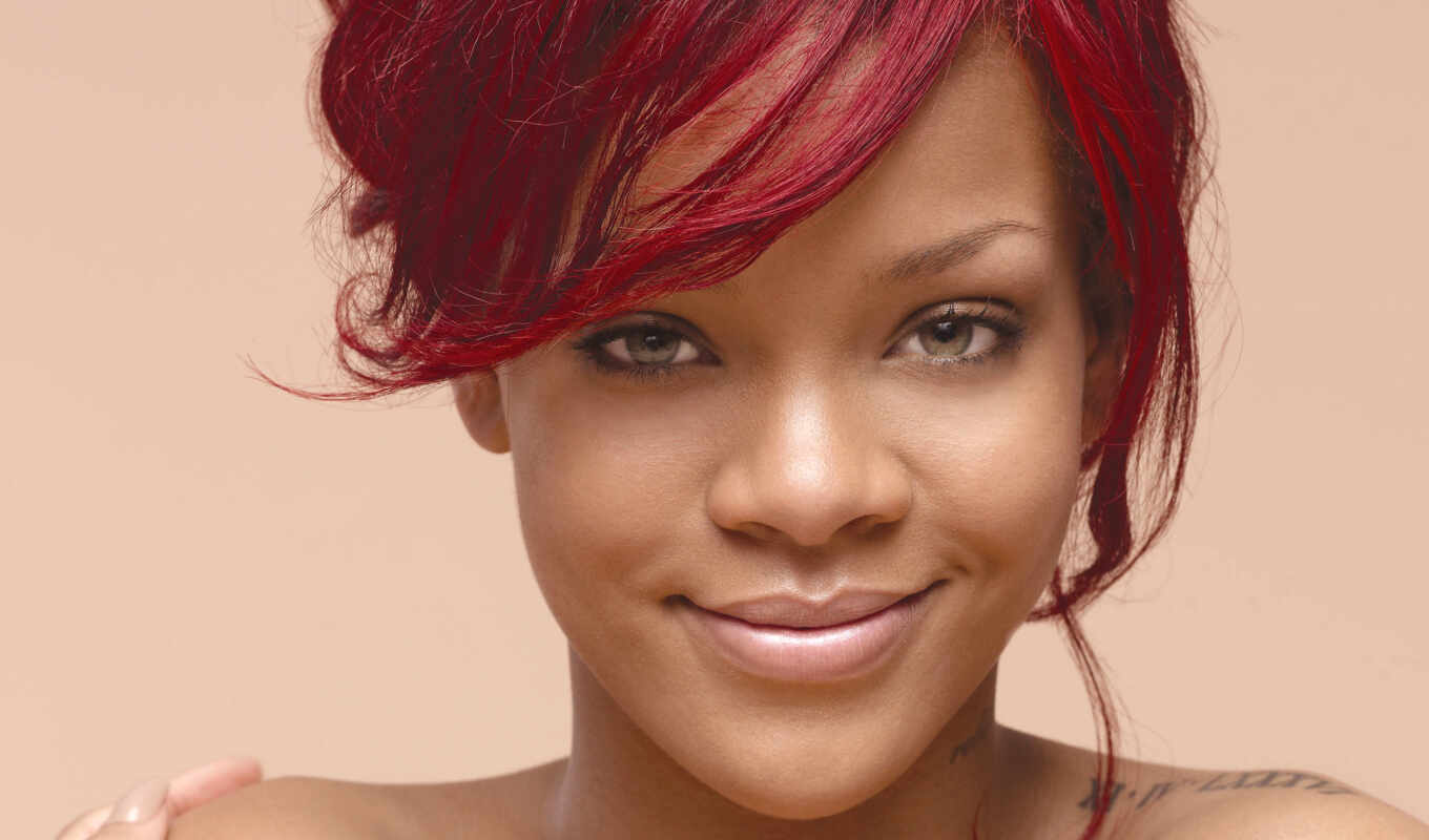 red, hair, rihanna, Rihanna