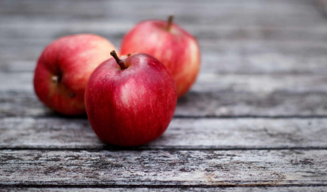 apple, красные, серые, высоком, яблоки, лежат, спелые, фрукты, доски