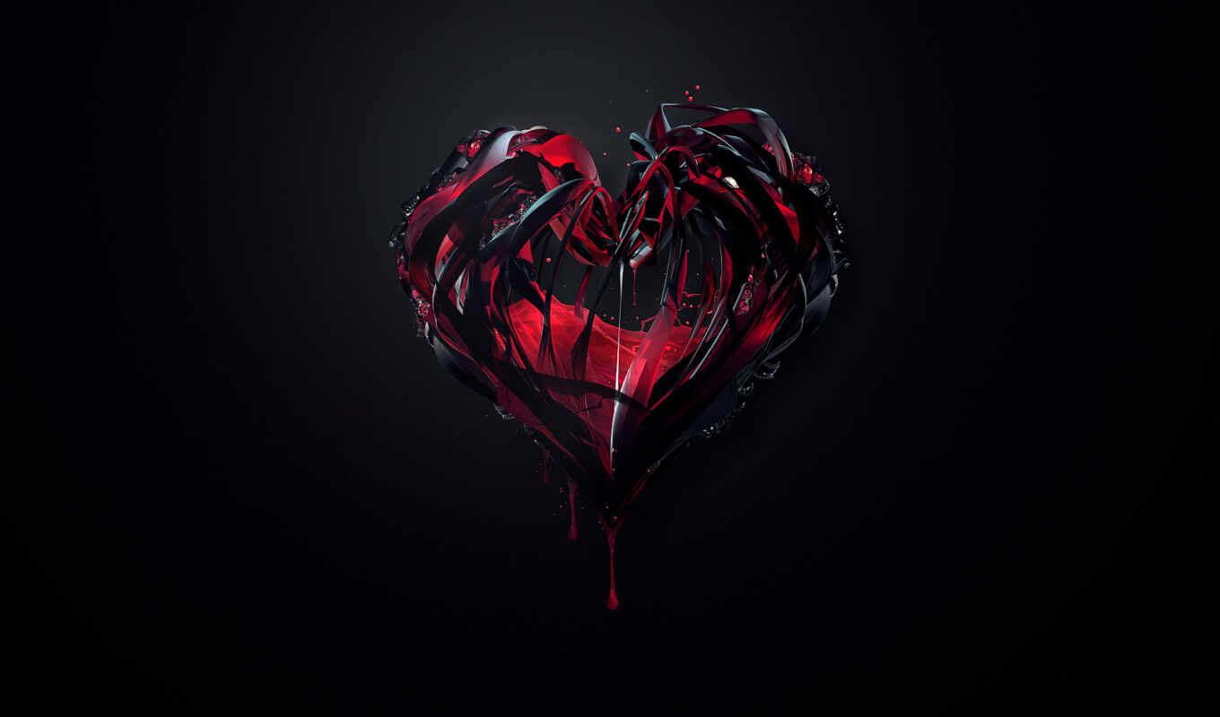 black, red, сердце