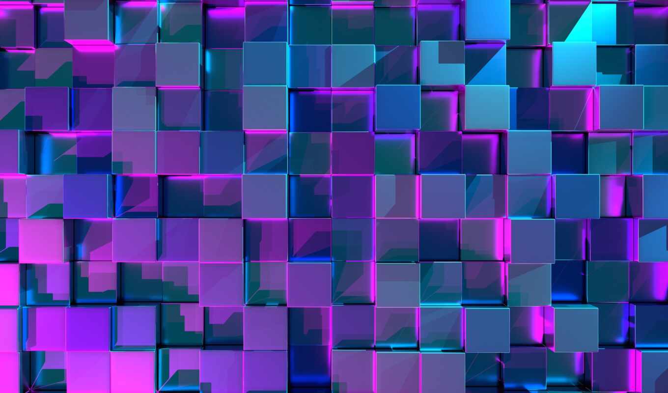 cube, abstract, pattern, glow, smooth surface, neon