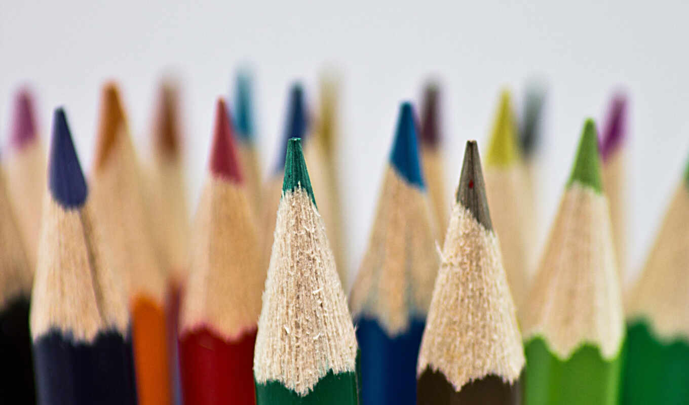 picture, pencils, macro, colored