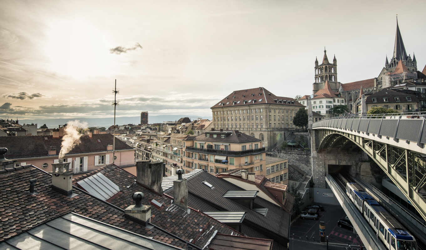 city, swiss, cathedral, cozy, lausanne
