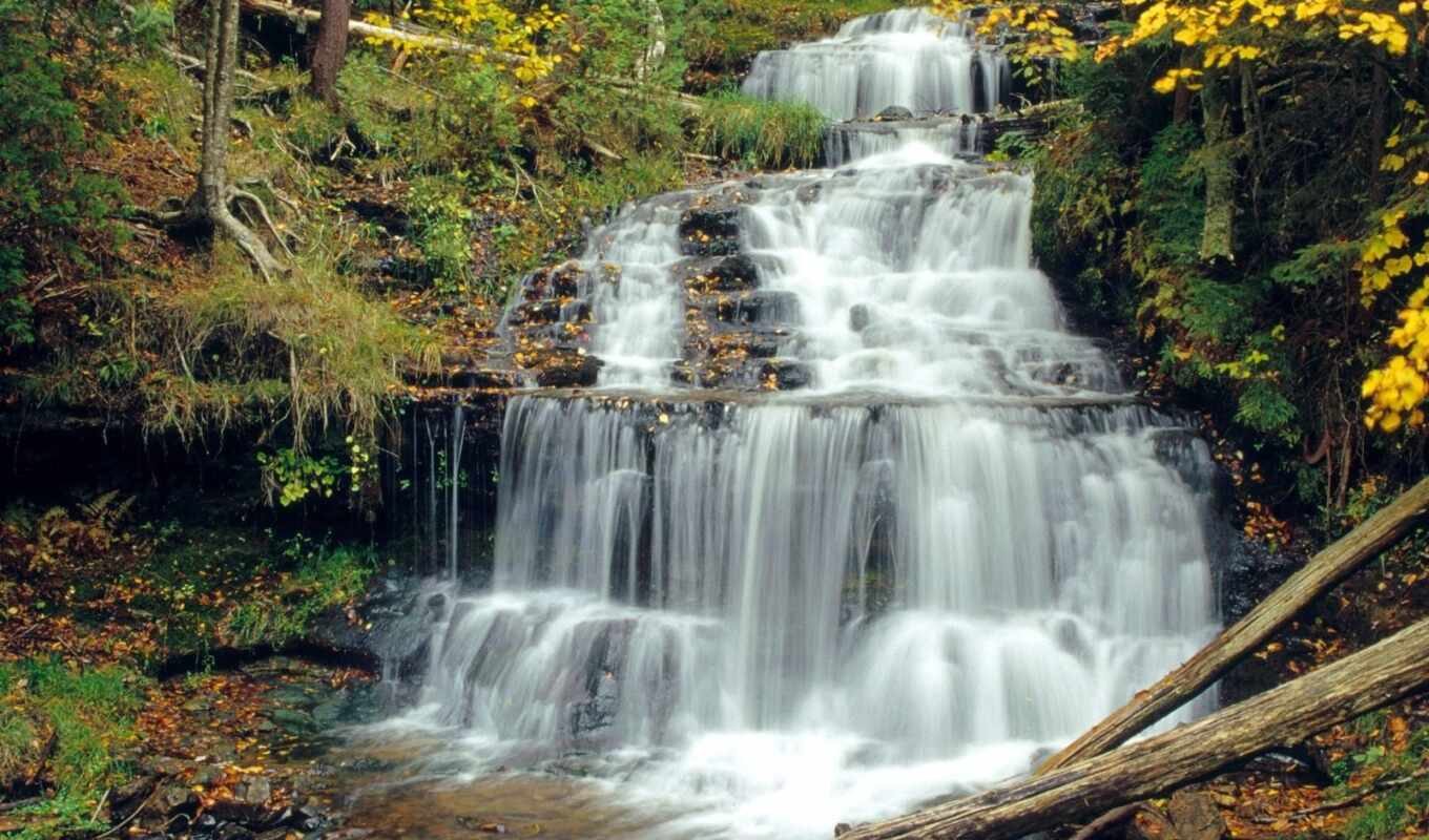 beautiful, waterfall