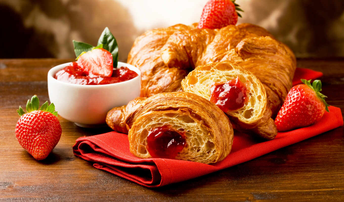 coffee, raster, breakfast, french, clipart, croissants, croissants