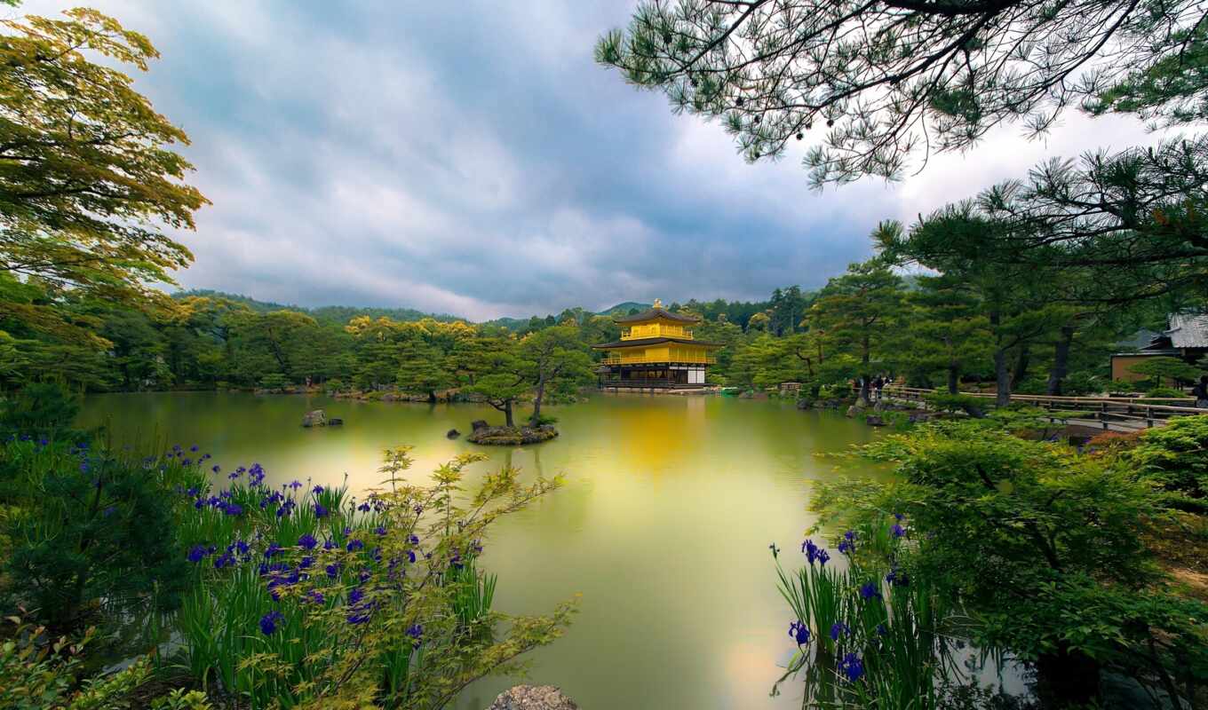 картинка, храм, золотистый, япония, pavilion, kyoto