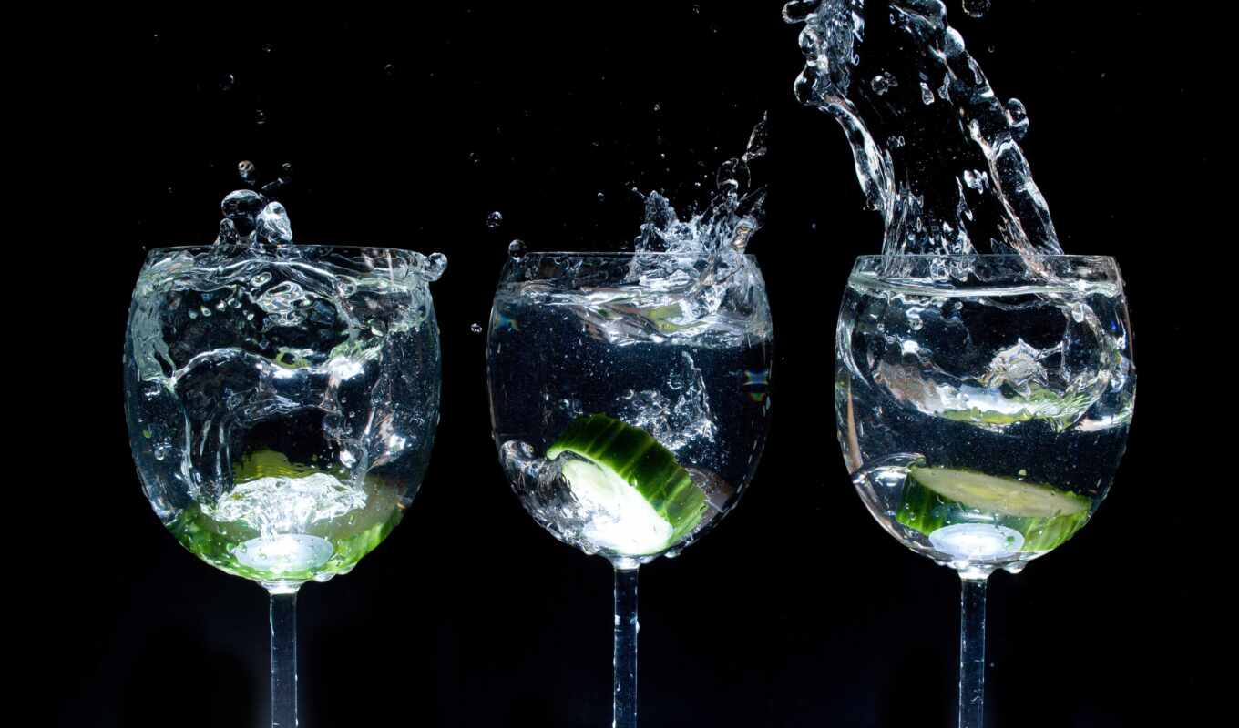 glass, water, gin, drink, clear, craft, cucumber, dimension, diy