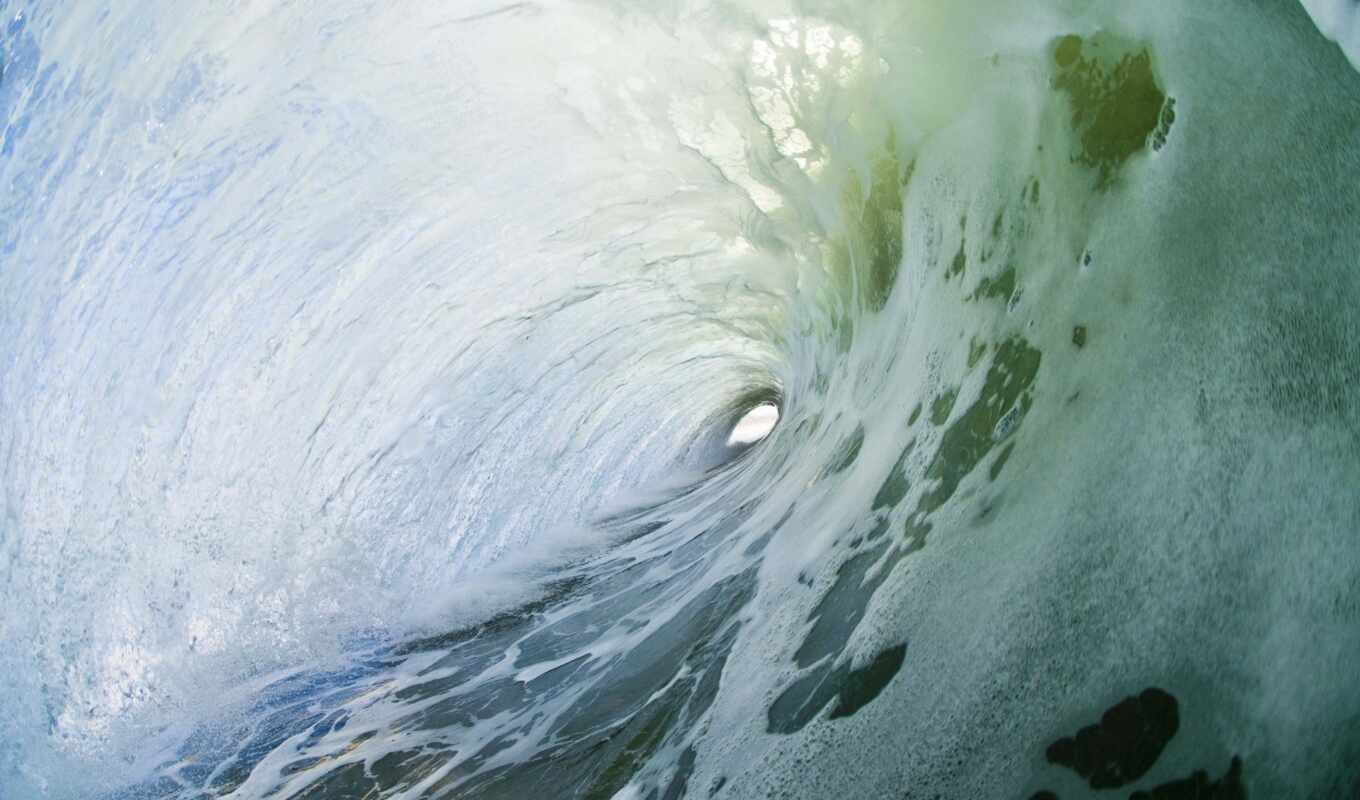 взгляд, зелёный, surf, волна