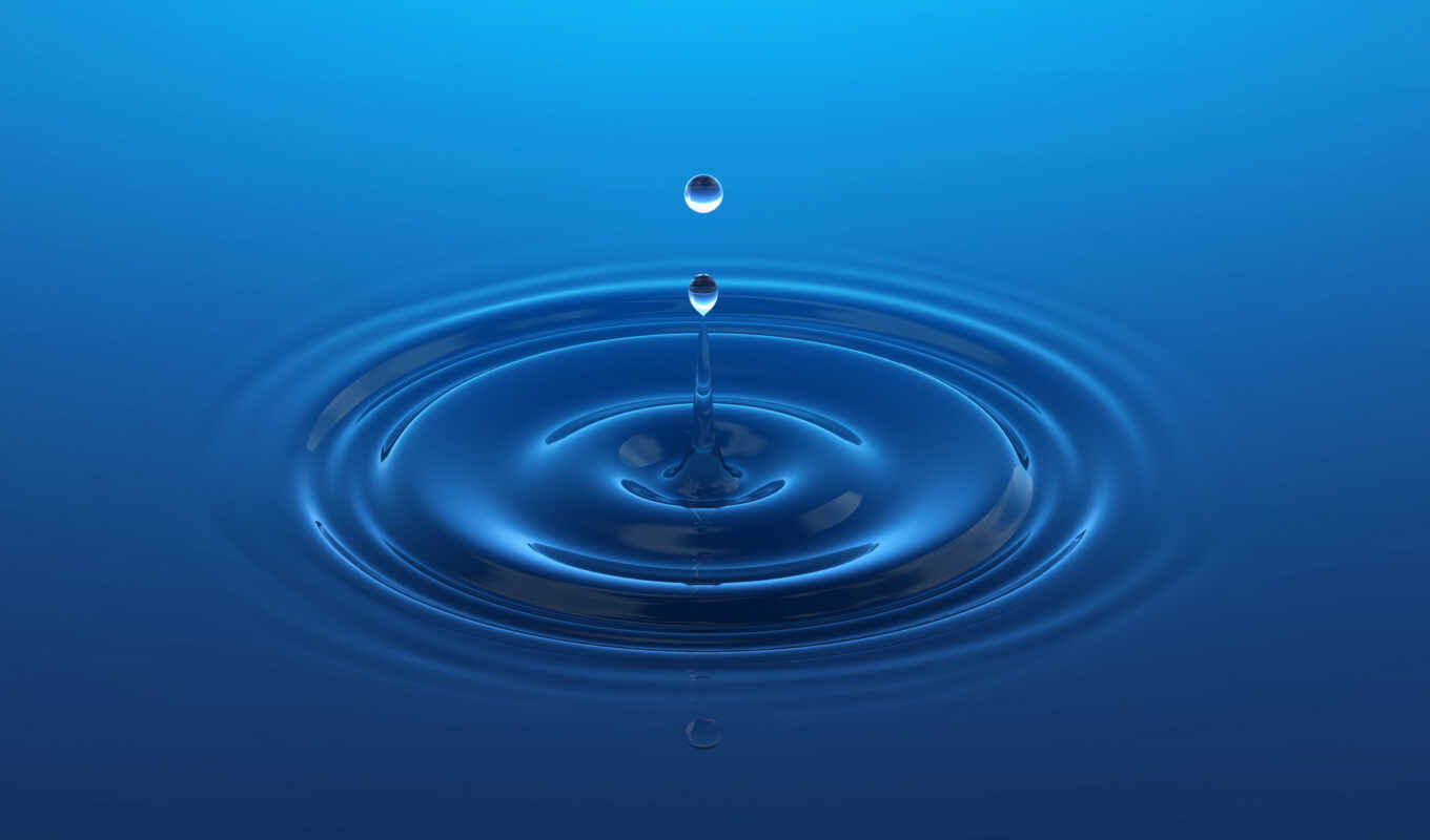 drop, blue, free, background, water