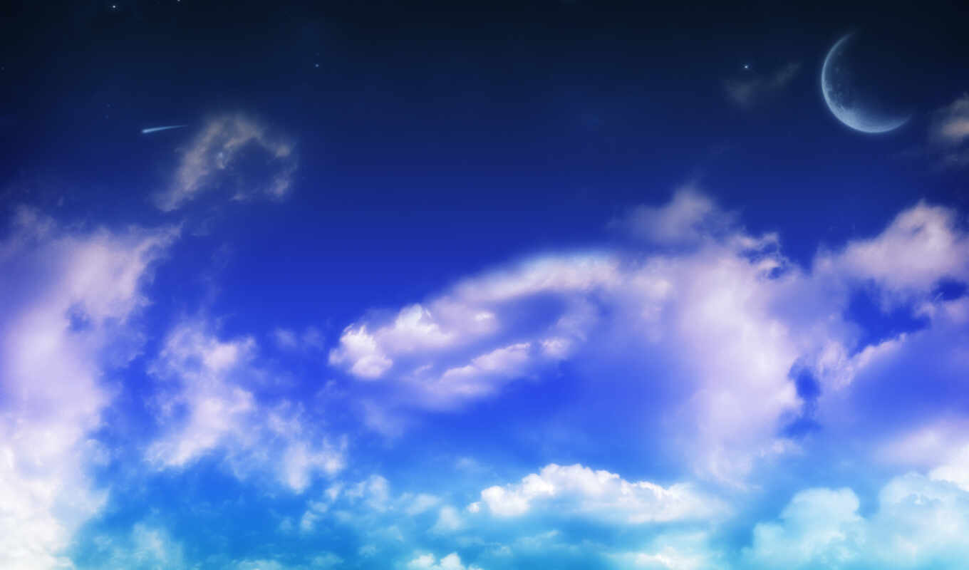 nature, sky, view, full, moon, heaven, clouds, cloud