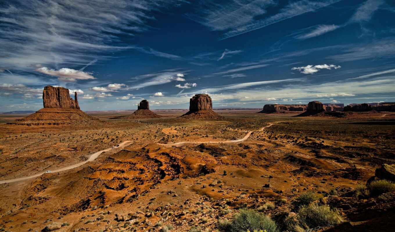 nature, rock, USA, cloud, fond, valley, monument, arizona, naked