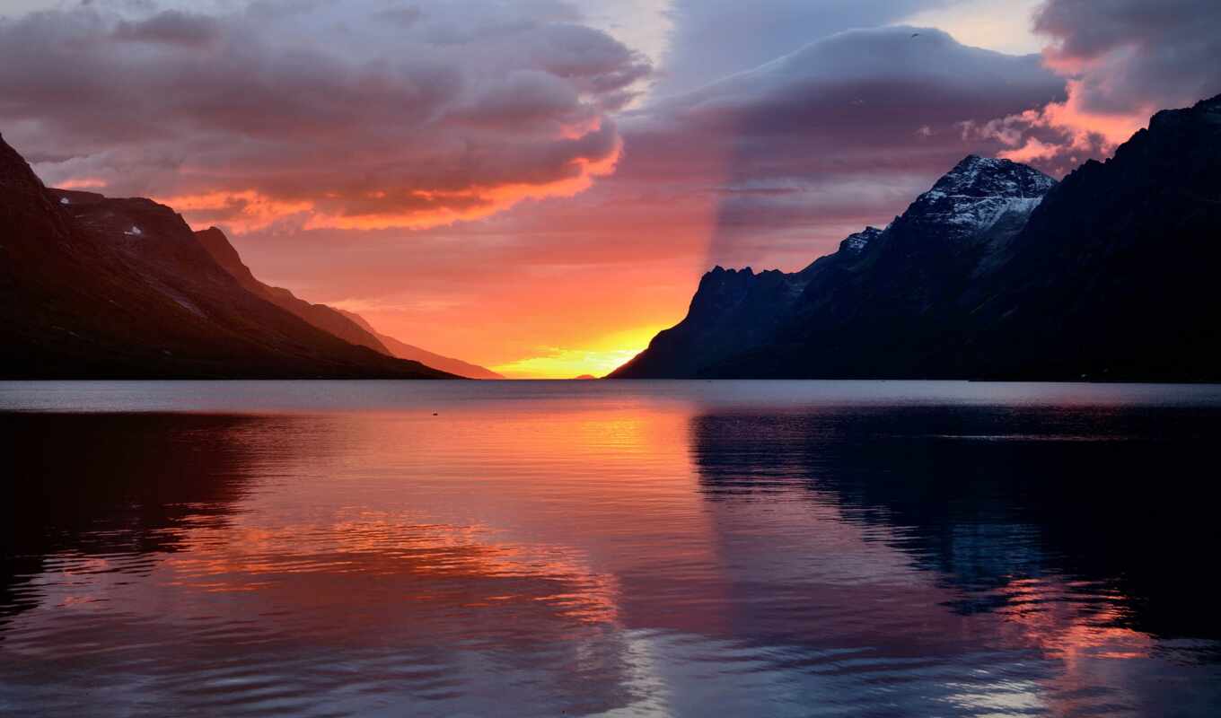 nature, background, sunset, mountain